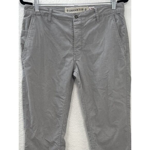 CONVERSE John Varvatos Mens SIZE 30 Gray Corduroy Chuckin Slim Straight PANTS - Picture 2 of 6